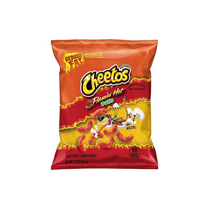 Cheetos Puffs Reduced Fat Flamin' Cheese Flavored Snacks, 72 Count