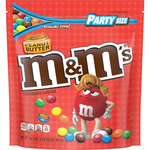 M&M'S Peanut Butter Chocolate Candy Party Size, 34 oz