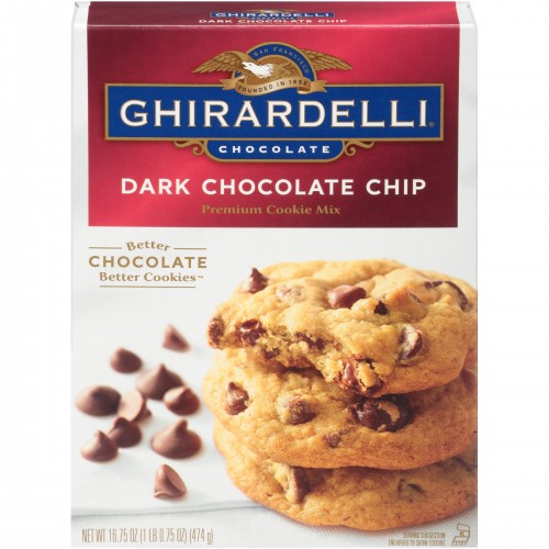 Ghirardelli Chocolate Dark Chocolate Chip Premium Cookie Mix 16.75 oz. Box