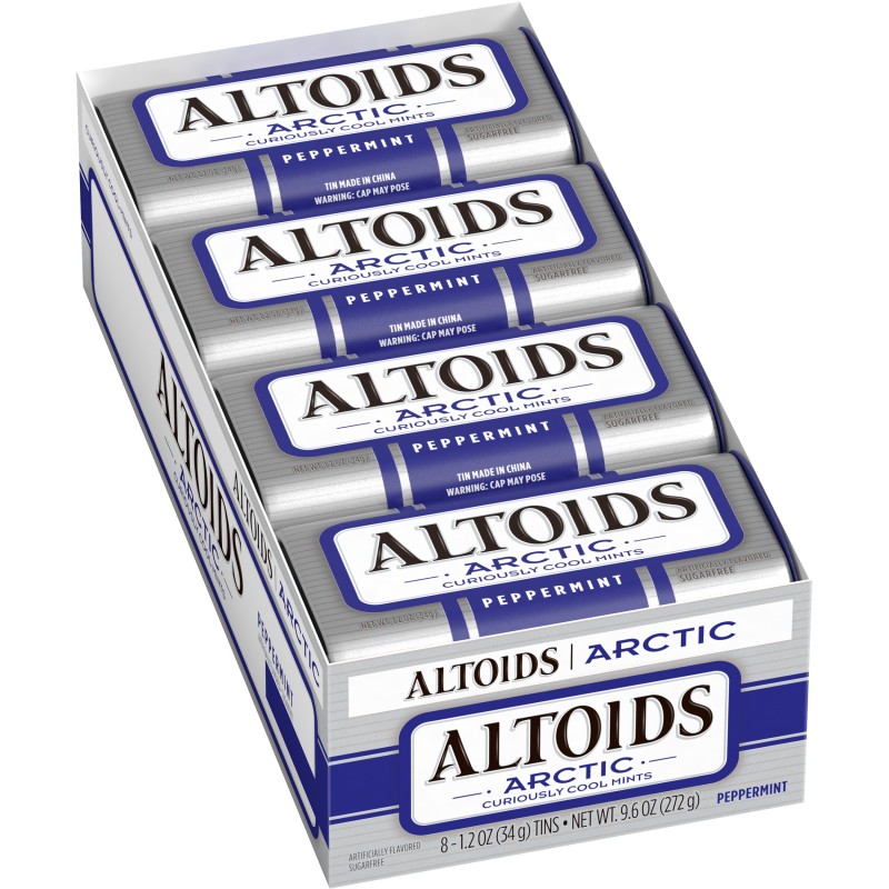 Altoids Breath Mints, Artic Peppermint, 1.2 oz Tin (Pack of 8)