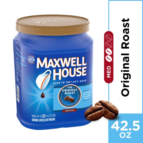 Maxwell House Original Roast Ground Coffee, Caffeinated, 42.5 oz Can