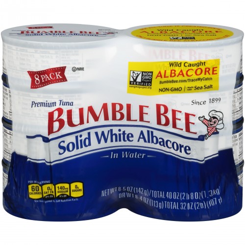 Bumble Bee Solid White Albacore Tuna in Water, 5oz x 8 Cans