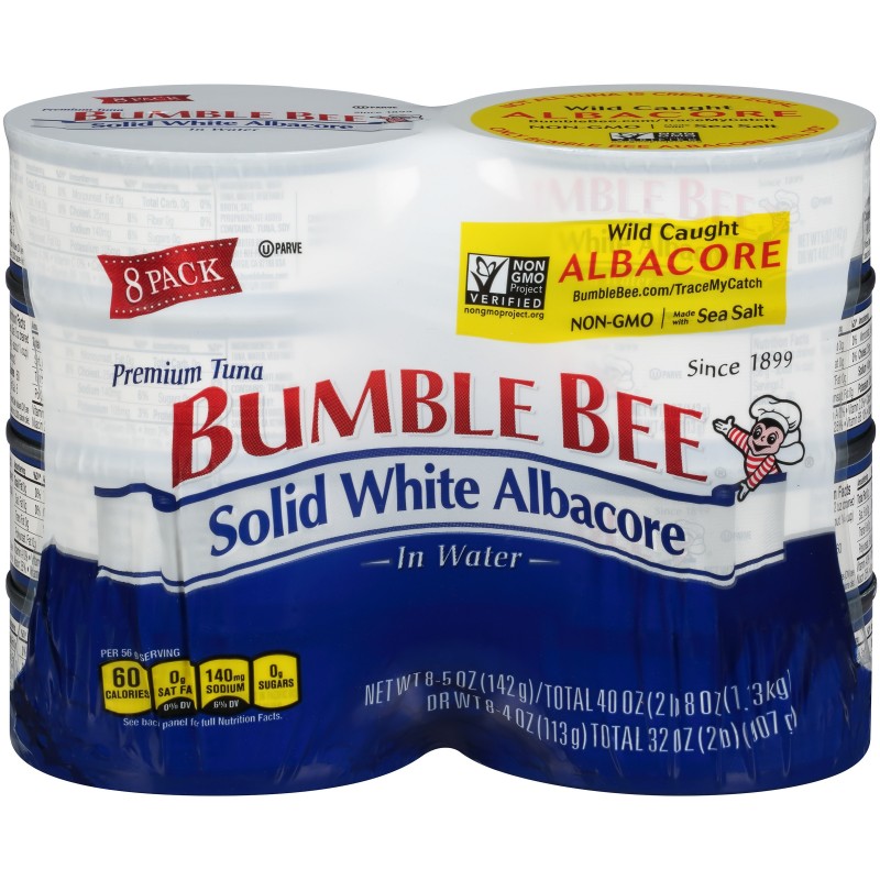 Bumble Bee Solid White Albacore Tuna in Water, 5oz x 8 Cans