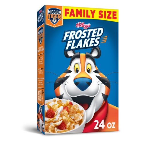 Kellogg's Frosted Flakes, Breakfast Cereal, Original, Family Size, 24 Oz x 1 box