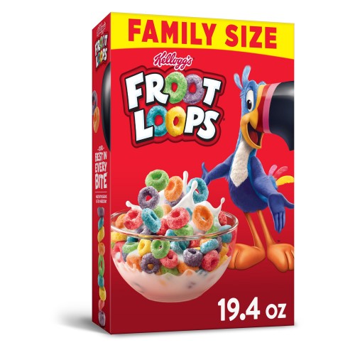 Kellogg's Froot Loops, Breakfast Cereal, Original, Family Size, 19.4 Oz ...