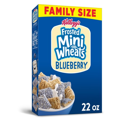 Kellogg's Frosted Mini-Wheats, Breakfast Cereal, Maple Brown Sugar, Family Size, 22 Oz x 1 pack