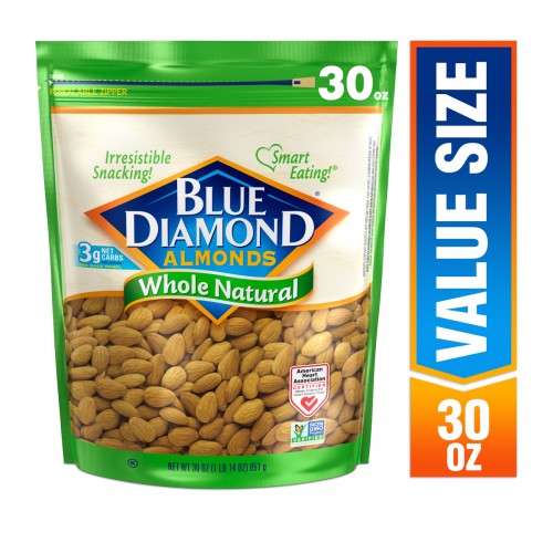 Blue Diamond Almonds Whole Natural Almonds 30 oz. x 1 Bag
