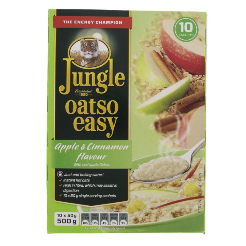 Jungle Oatso Easy Apple And Cinnamon Flavour With Real Apple Flakes 500g x 1pc