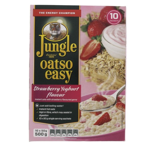 Jungle Oatso Easy Strawberry Yoghurt Flavour Instant Oats 500g x 1pc