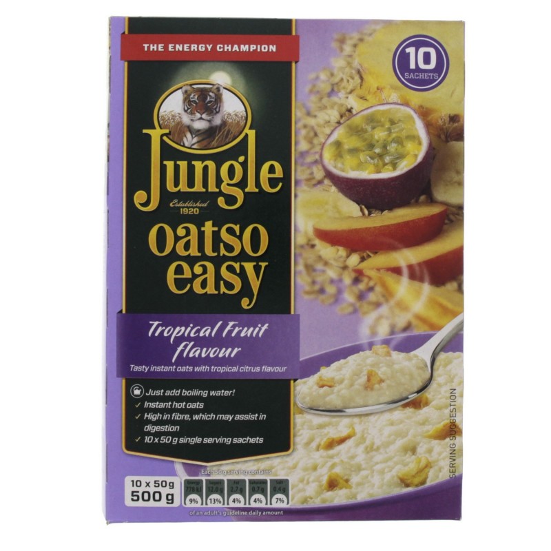 Jungle Oatso Easy Tropical Fruit Flavour Instant Oats 500g x 1pc