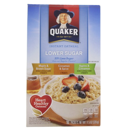Quaker Instant Oatmeal Variety Flavor Lower Sugar 328g x 1pc
