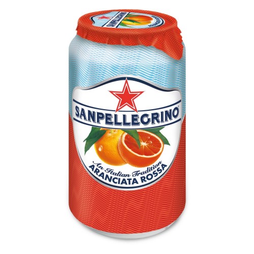 San Pellegrino Sparkling Fruit Beverage Aranciata Rossa-Blood Orange Can 330ml x 1pc