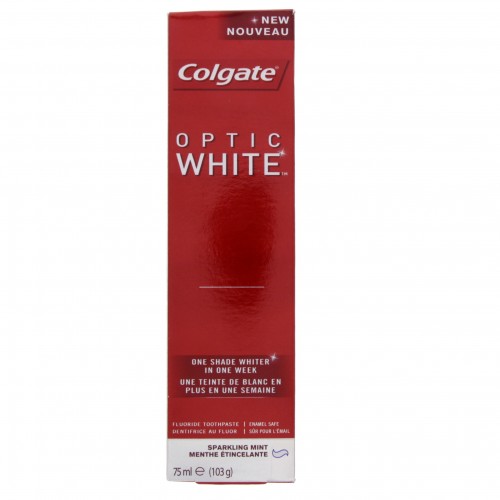 Colgate Fluoride Toothpaste Optic White Sparkling Mint 75ml x 1 pc