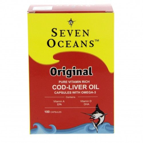 Seven Oceans Original Pure Vitamin Rich COD-Liver Oil Capsules With Omega-3 100pcs