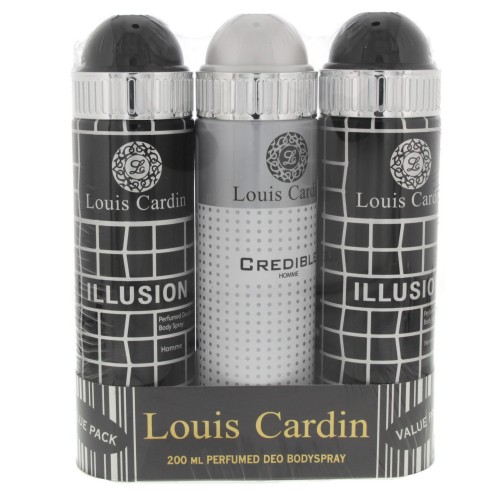 Louis Cardin Perfumed Deo Body Spray 3 pc x 200ml Assorted